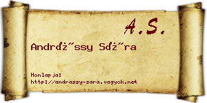 Andrássy Sára névjegykártya