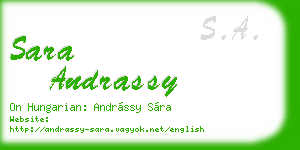 sara andrassy business card