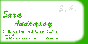 sara andrassy business card